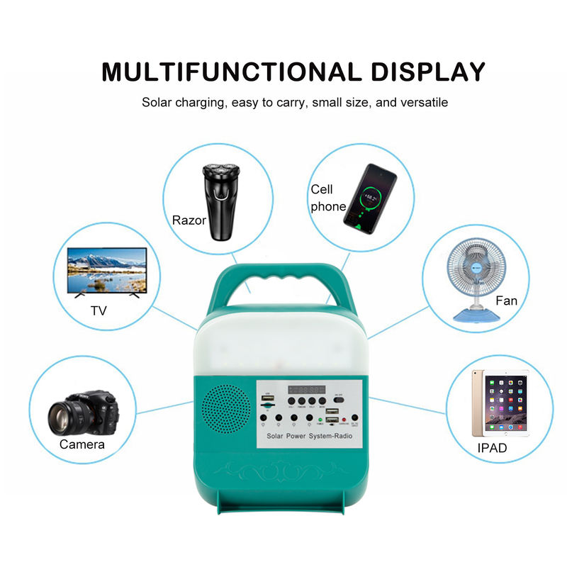 Hệ thống năng lượng chiếu sáng gia đình bằng năng lượng mặt trời di động nhỏ Mp3 cho hợp kim nhôm ngoài trời