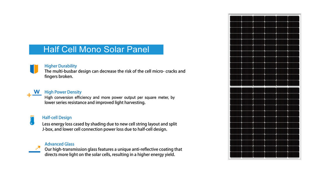 Hệ thống năng lượng bảng điều khiển năng lượng mặt trời Mono 9BB 72 Half Cells Tier 1 430W 440W 445W
