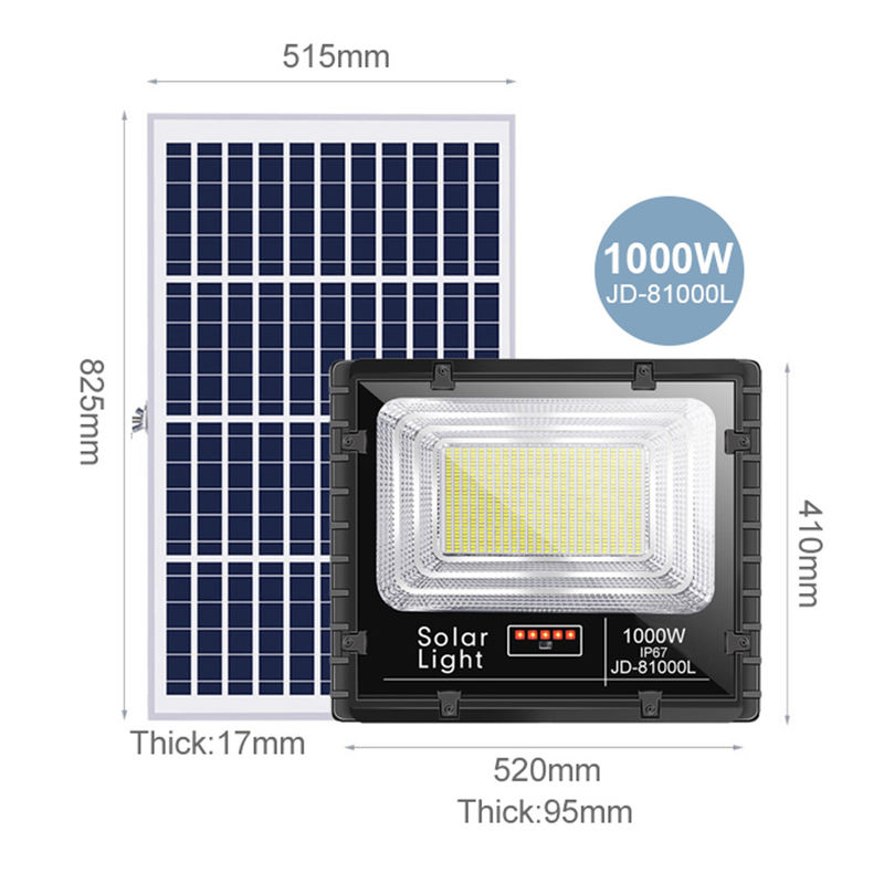 ODM 300W Đèn năng lượng mặt trời lũ lụt Đèn ngoài trời Điều khiển từ xa Ip65 Chống thấm nước 100w 500w Led