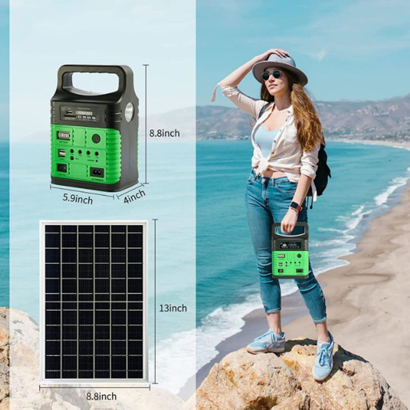 Cắm trại Bộ hệ thống năng lượng mặt trời di động với bộ sạc Radio Home Storage