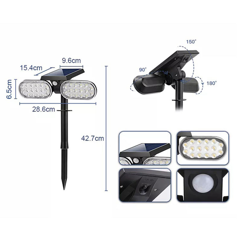 Đèn sân vườn năng lượng mặt trời chống nước theo tiêu chuẩn IP65 Stick Lawn Stake ngoài trời Pathway Yard LED