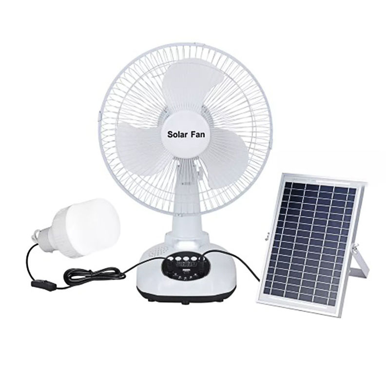 Quạt điện ngoài trời năng lượng mặt trời di động cho bàn sạc cắm trại Ngân hàng điện 12 inch