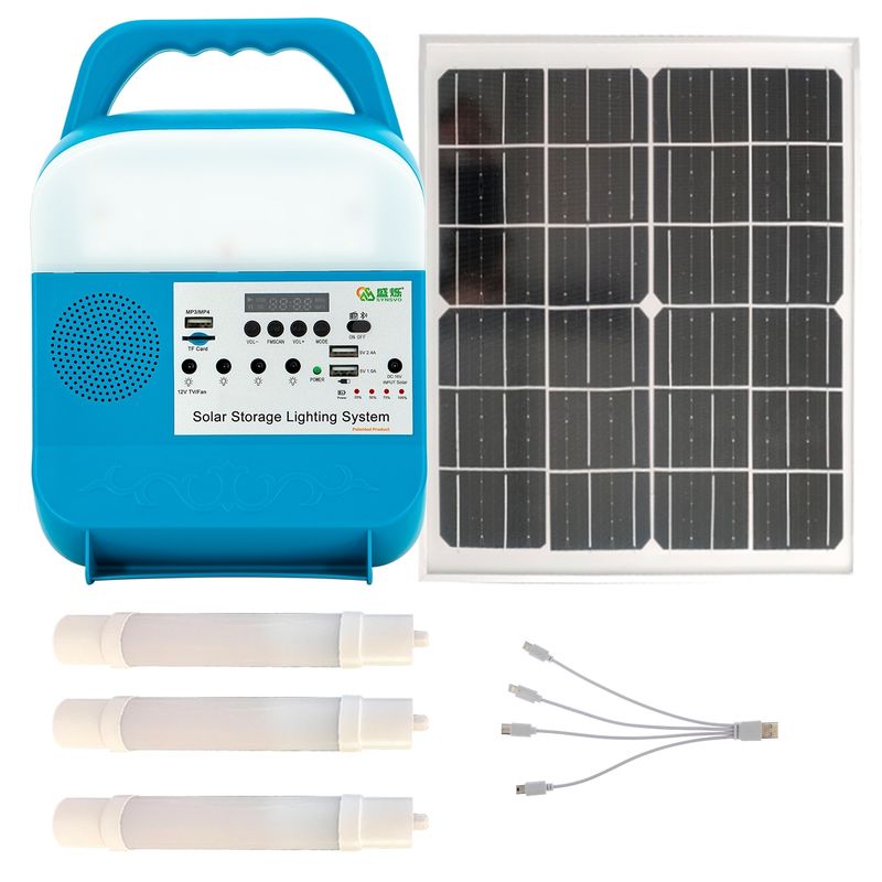 Bộ đèn năng lượng mặt trời cầm tay mini với 3 đài phát thanh LED cho vùng nông thôn châu Phi