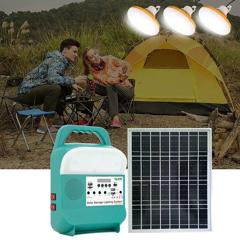 Lưu trữ năng lượng Hệ thống đèn sạc năng lượng mặt trời Bộ 12V cho gia đình và ngoài trời