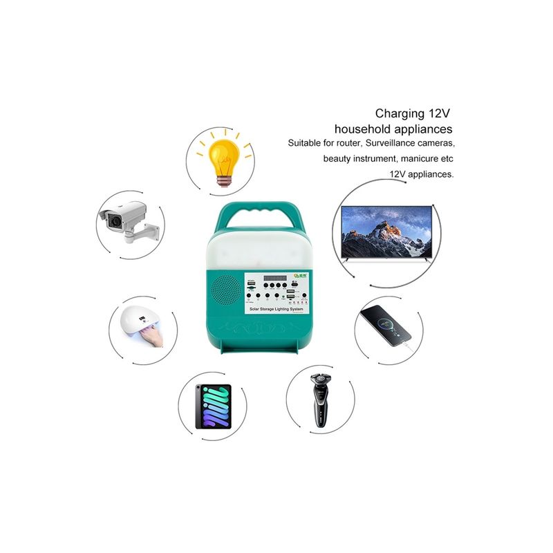 Trạm năng lượng mặt trời di động 80W 10000mAh với bộ tạo pin đèn LED USB DC