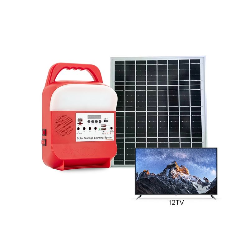 Pin cắm trại năng lượng mặt trời có thể sạc lại nhỏ Sạc pin tại nhà Bảng điều khiển năng lượng bóng đèn Led ngoài trời