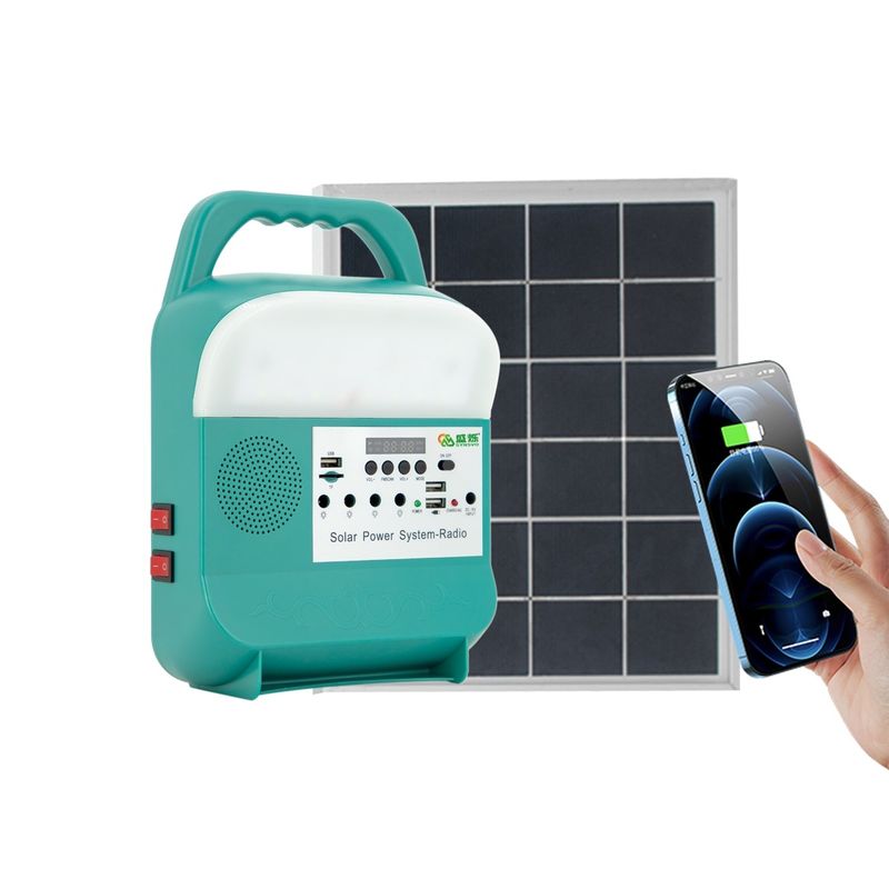Bộ chiếu sáng năng lượng mặt trời 9W Bóng đèn LED Treo tường Bộ sạc điện thoại Trạm di động SRE-689