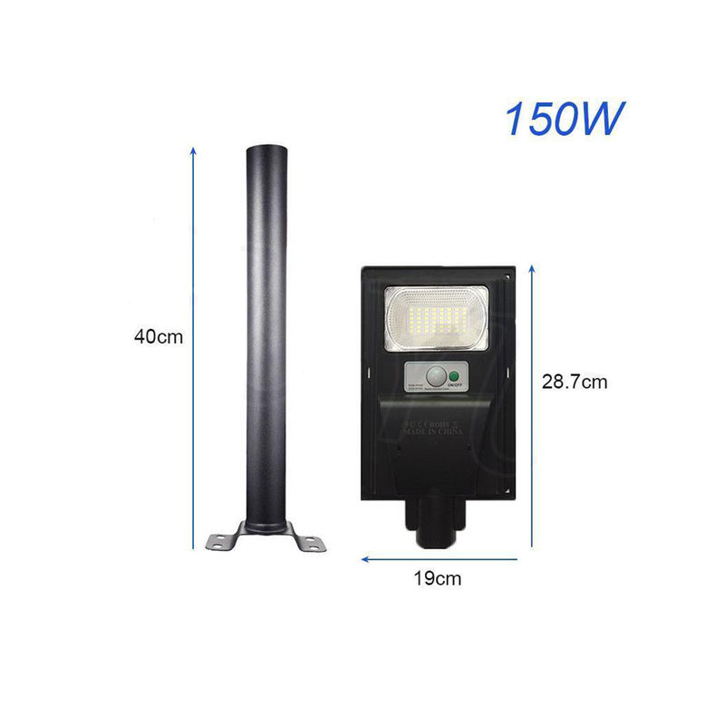 Đèn đường LED Năng lượng mặt trời với cực Cảm biến điều khiển từ xa Đèn chống nước Lumen cao Đèn đường năng lượng mặt trời ngoài trời