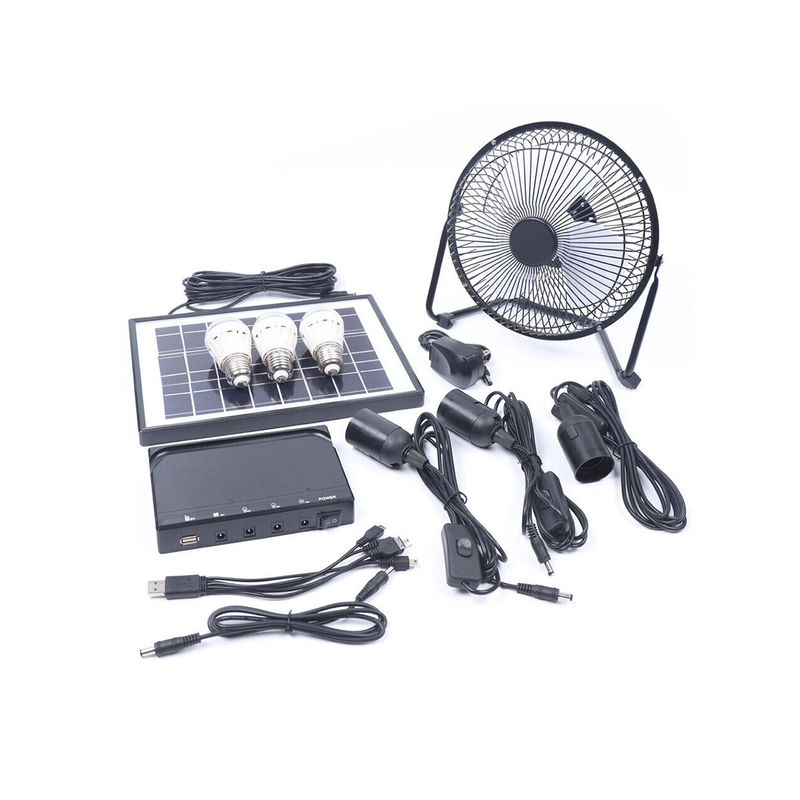 Hệ Thống Chiếu Sáng Năng Lượng Mặt Trời Đèn LED 12V Quạt 8 