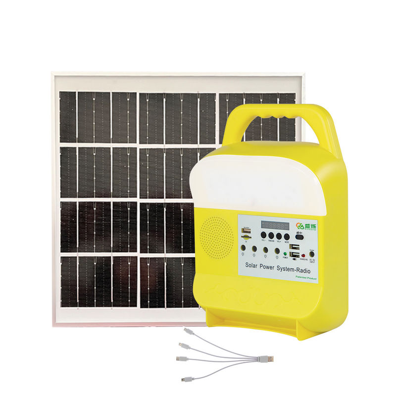 Trạm sạc năng lượng mặt trời di động mini Bộ hệ thống chiếu sáng bằng năng lượng mặt trời dùng cho gia đình có quạt