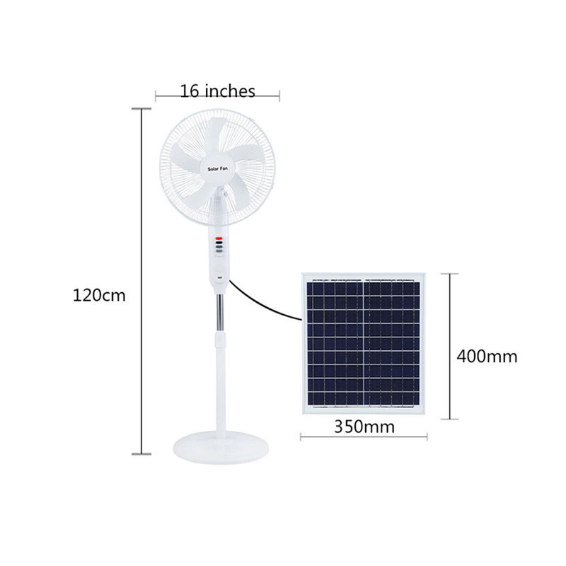 Quạt ngoài trời chạy bằng năng lượng mặt trời 25W có thể sạc lại 18650 Pin lithium 3 bánh răng gió có bảng điều khiển