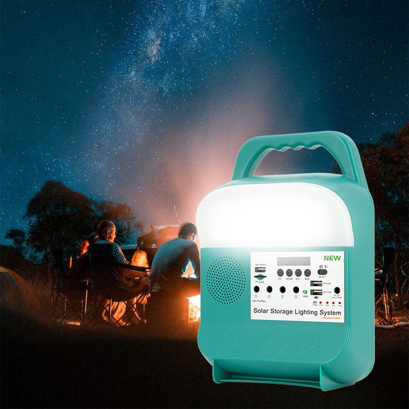 Bộ đèn năng lượng mặt trời nhỏ Thời gian làm việc 10 giờ để chiếu sáng ngoài trời Đèn cắm trại năng lượng mặt trời với ngân hàng điện