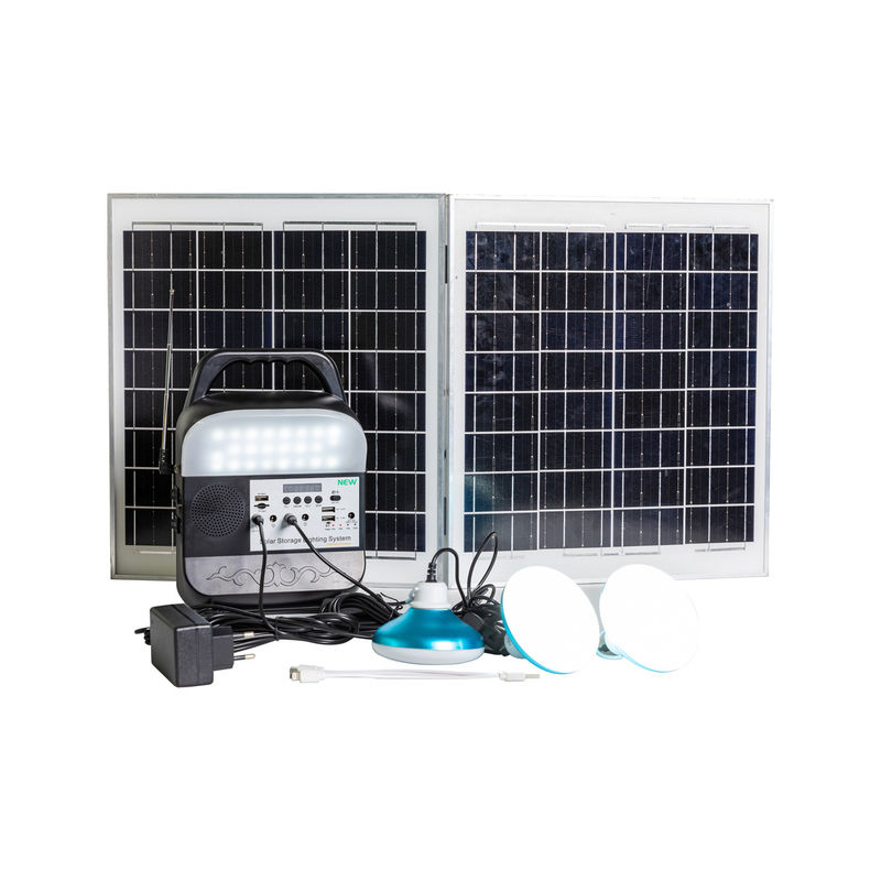 45W 16V hệ thống đèn mặt trời nhà TV và quạt cho đáng tin cậy Off-Grid Power Mini Portable 12v Dc