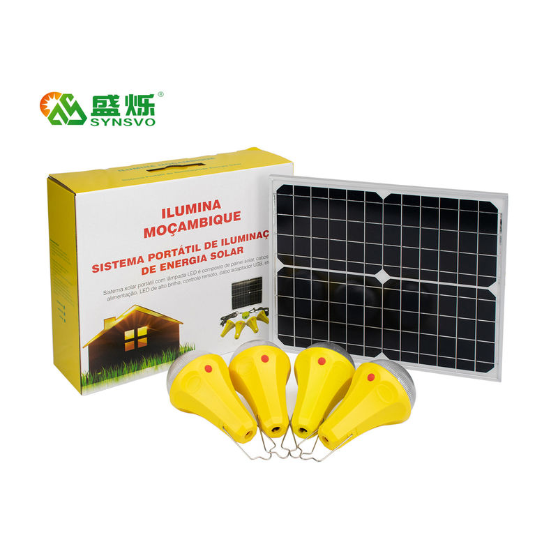 Lithium tích hợp pin Mặt trời Light Kit với 6W * 4pcs bóng đèn Thời gian làm việc 10h