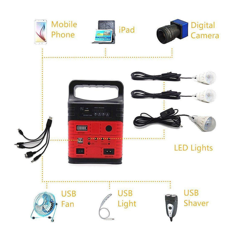 Bộ máy phát điện năng lượng mặt trời di động 8000mAh Đèn khẩn cấp mặt trời màu xanh với tấm pin mặt trời 10w 6v