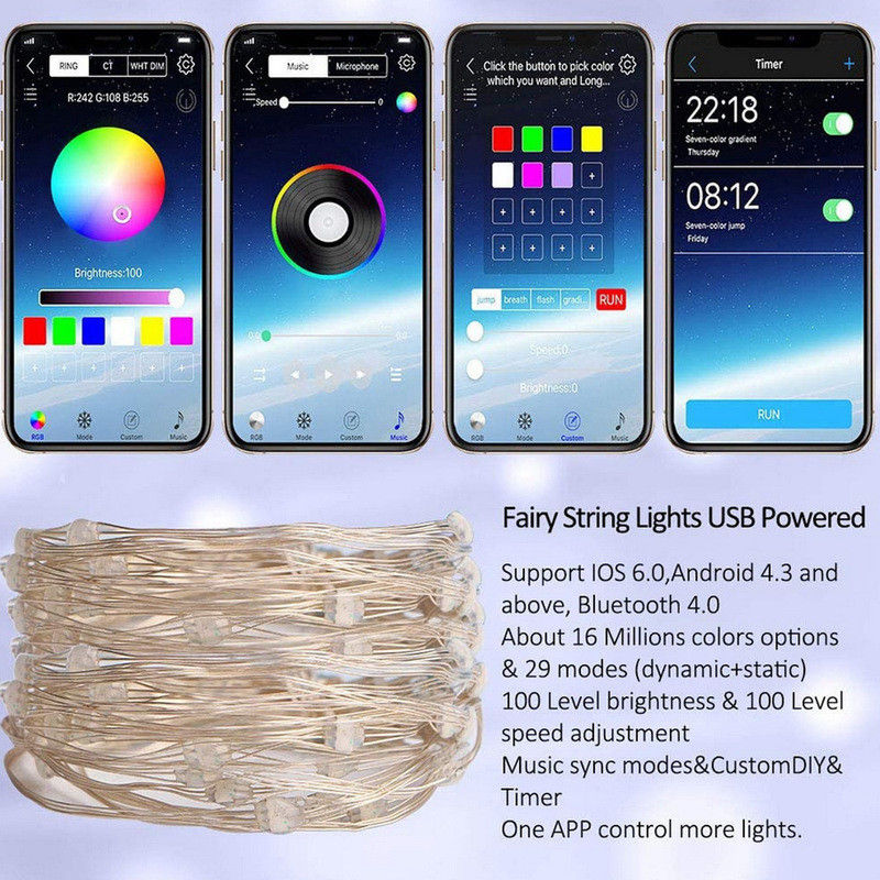 IP65 Đèn trang trí năng lượng mặt trời USB 6lm Đèn sân vườn chạy bằng năng lượng mặt trời