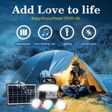 Hệ thống chiếu sáng gia đình năng lượng mặt trời Nguồn điện khẩn cấp / Nguồn điện cắm trại / Hệ thống chiếu sáng năng lượng mặt trời khu vực từ xa với