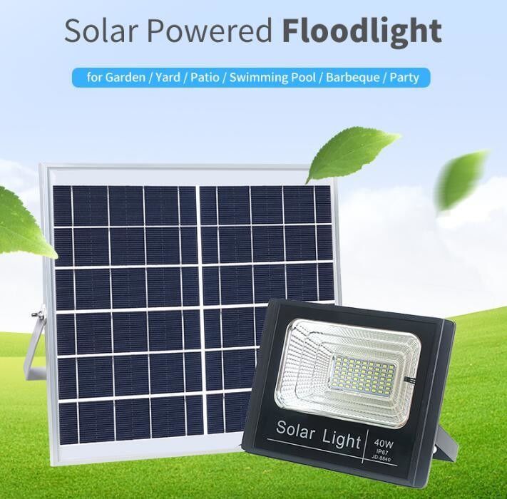 100W Jd-8840 Đèn chiếu sáng năng lượng mặt trời Khu vườn Trắng mát 8PCS LED Tiết kiệm năng lượng Mặt trời