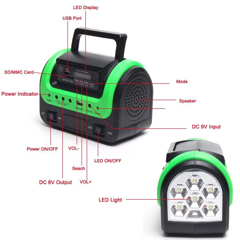 Đèn năng lượng mặt trời di động FCC EMC 5W 6V 12PCS SMD LED Car Boat Bộ đèn năng lượng mặt trời