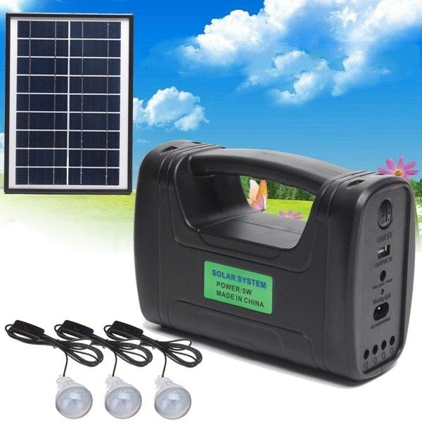 Bộ đèn chiếu sáng năng lượng mặt trời trong nhà 12PCS SMD LED 3W 4W 5W với đèn axit chì 4Ah