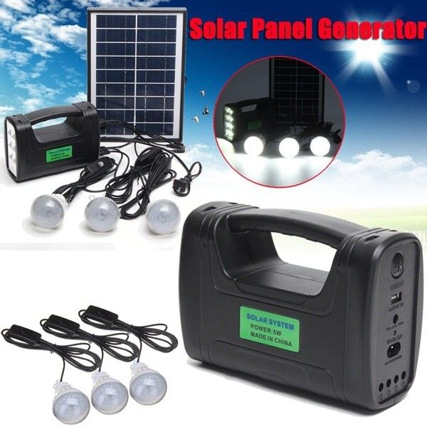 Bộ đèn chiếu sáng năng lượng mặt trời trong nhà 12PCS SMD LED 3W 4W 5W với đèn axit chì 4Ah