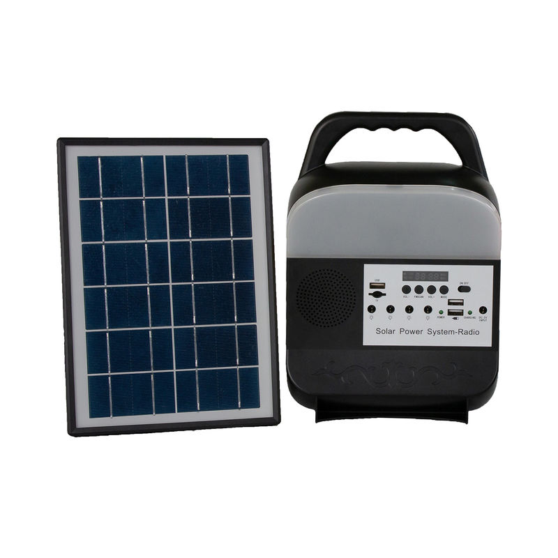 Hệ thống chiếu sáng gia đình năng lượng mặt trời di động 6 Volt Đèn đọc sách đầy màu sắc với bảng điều khiển năng lượng mặt trời