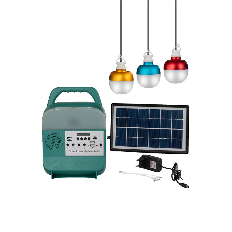 50000H 3 đèn Hệ thống năng lượng mặt trời Mini DC Hệ thống chiếu sáng bảng điều khiển năng lượng mặt trời 3W 6V