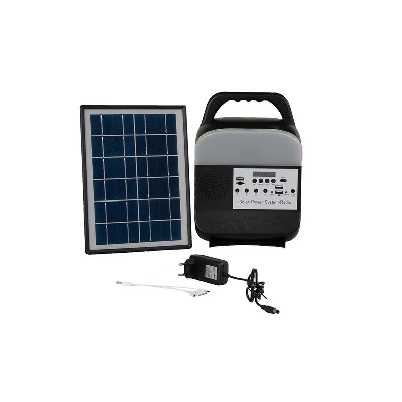 Hệ thống chiếu sáng gia đình năng lượng mặt trời di động 6 Volt Đèn đọc sách đầy màu sắc với bảng điều khiển năng lượng mặt trời