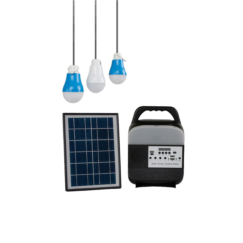 Hệ thống chiếu sáng gia đình năng lượng mặt trời di động 6 Volt Đèn đọc sách đầy màu sắc với bảng điều khiển năng lượng mặt trời
