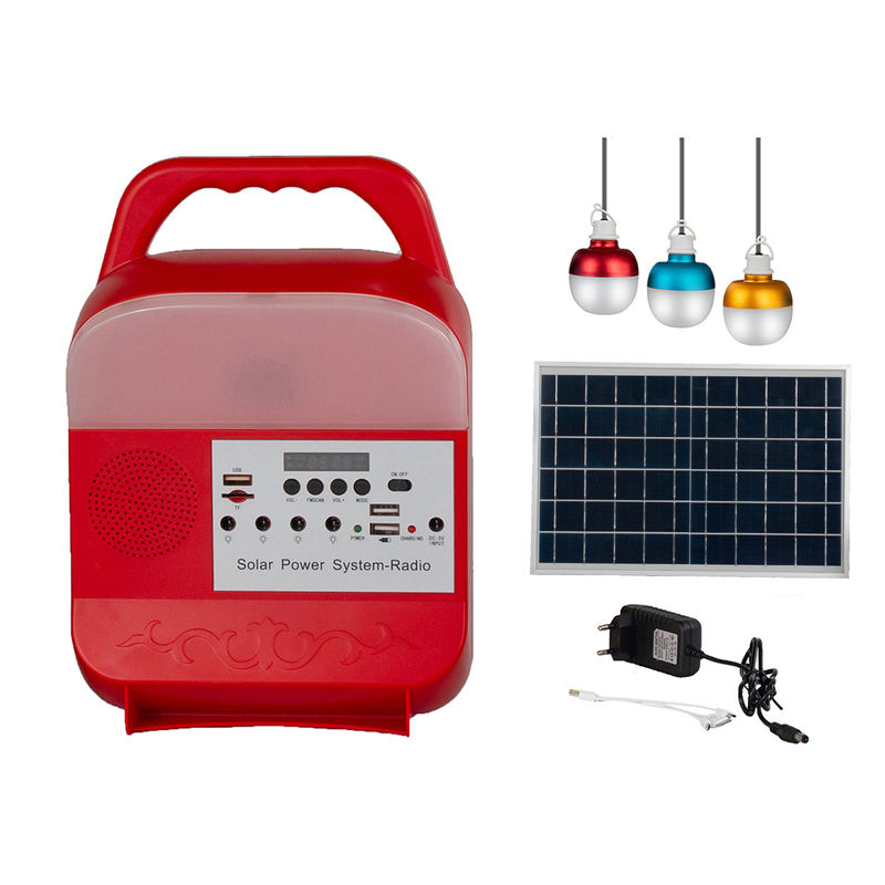 Pin sạc 9W LED 3 bóng Hệ thống năng lượng mặt trời IP65 Đèn năng lượng mặt trời cho gia đình