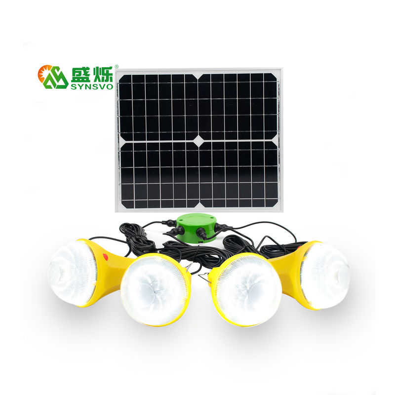 4 chế độ 25W 6V Di động Hệ thống năng lượng mặt trời Đèn Led năng lượng mặt trời với bảng năng lượng mặt trời