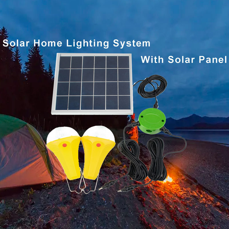 Bóng đèn Led có thể sạc lại bằng năng lượng mặt trời Đèn khẩn cấp Bảng điều khiển năng lượng mặt trời với bóng đèn Đèn năng lượng mặt trời Bộ bóng đèn trong nhà