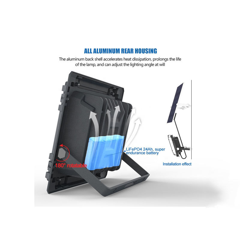 Đèn năng lượng mặt trời siêu sáng hiệu quả cao Tiêu điểm ngoài trời Led Solar Street 100W