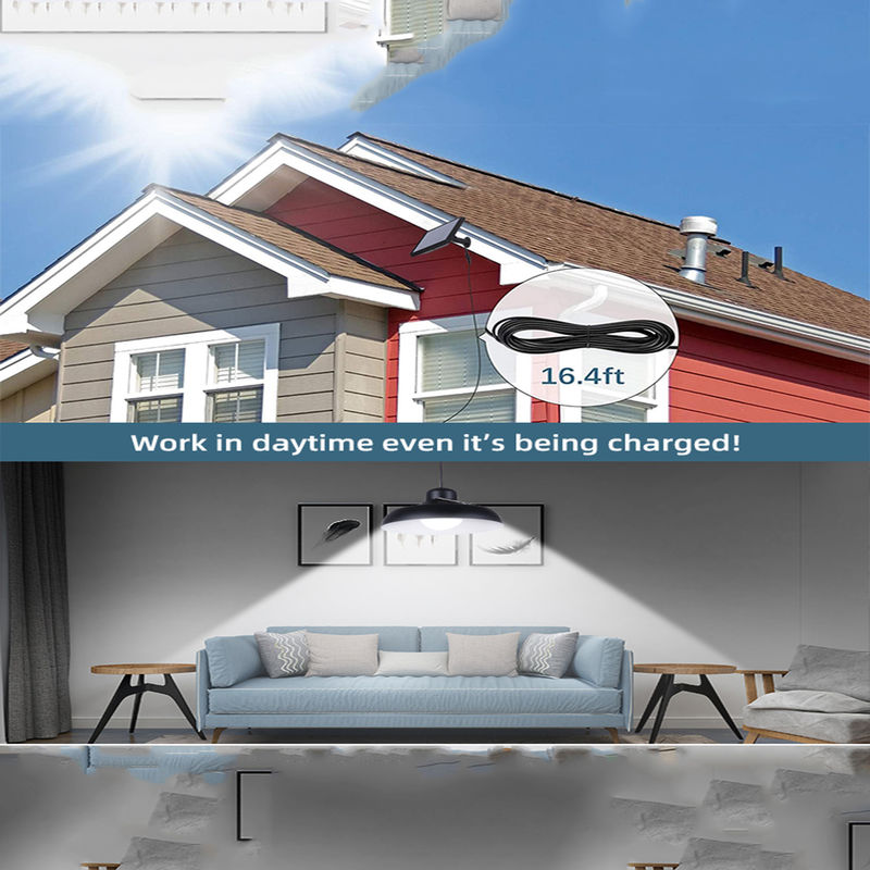 Work LED Shed Bộ dụng cụ ánh sáng mặt trời 6500K cho sân cắm trại Đèn năng lượng mặt trời sân vườn