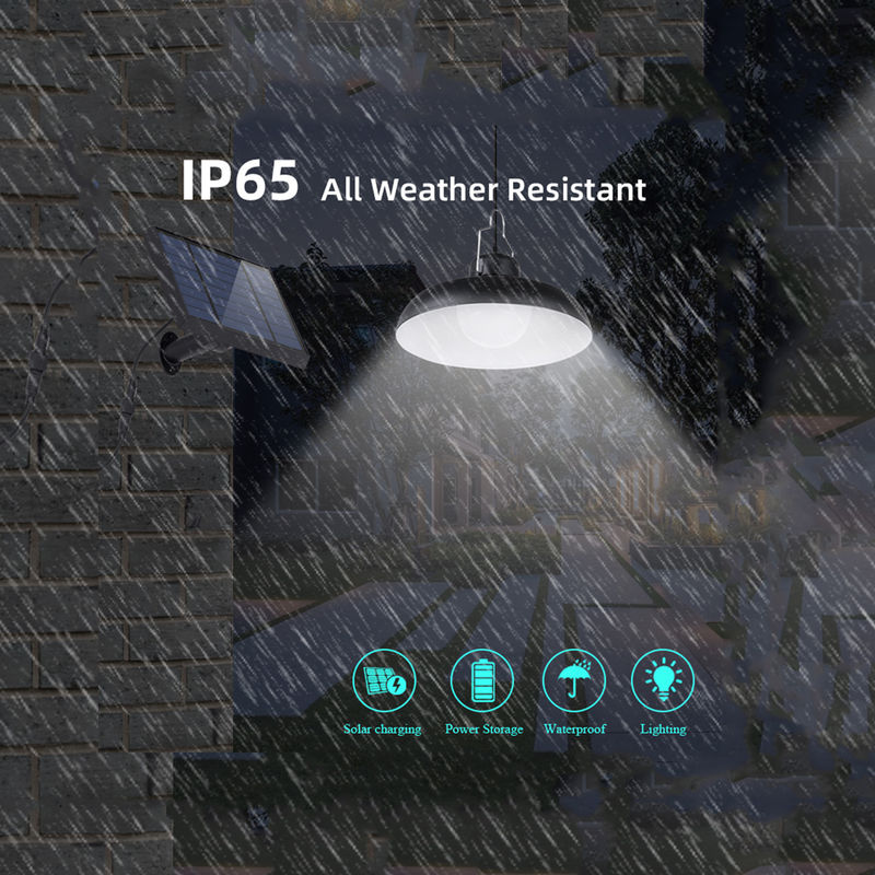Work LED Shed Bộ dụng cụ ánh sáng mặt trời 6500K cho sân cắm trại Đèn năng lượng mặt trời sân vườn