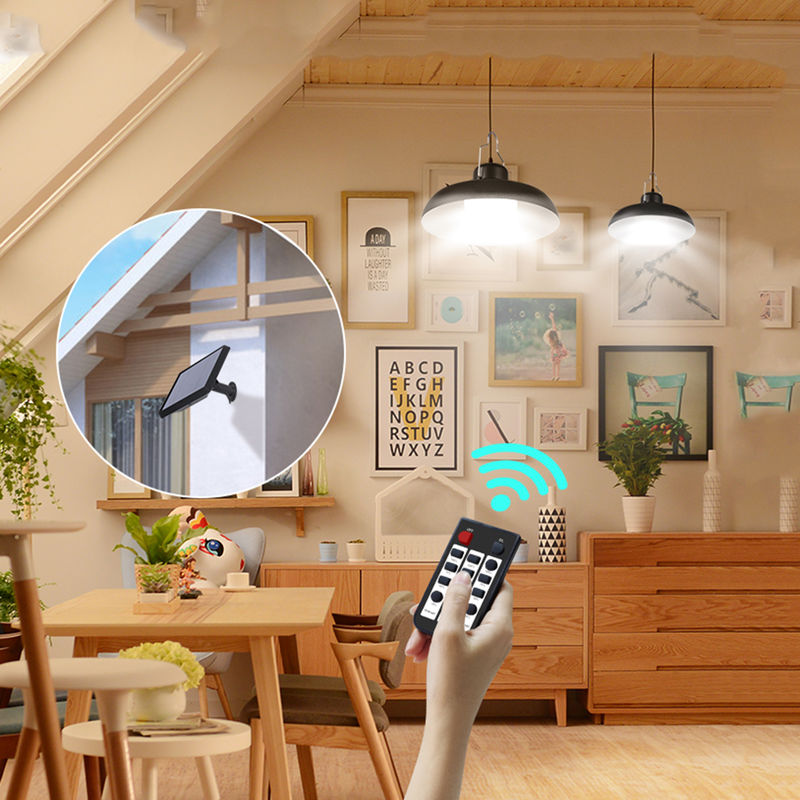 Work LED Shed Bộ dụng cụ ánh sáng mặt trời 6500K cho sân cắm trại Đèn năng lượng mặt trời sân vườn