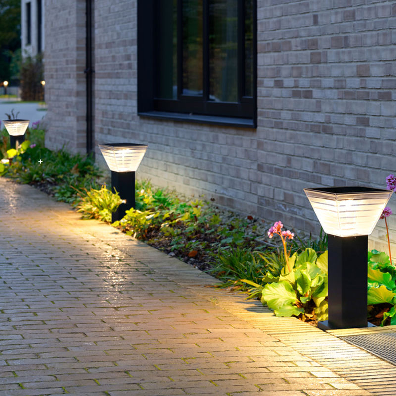 Tối giản 7W LED năng lượng mặt trời ánh sáng sân vườn Trang trí cảnh quan Bollard LED chiếu sáng bãi cỏ