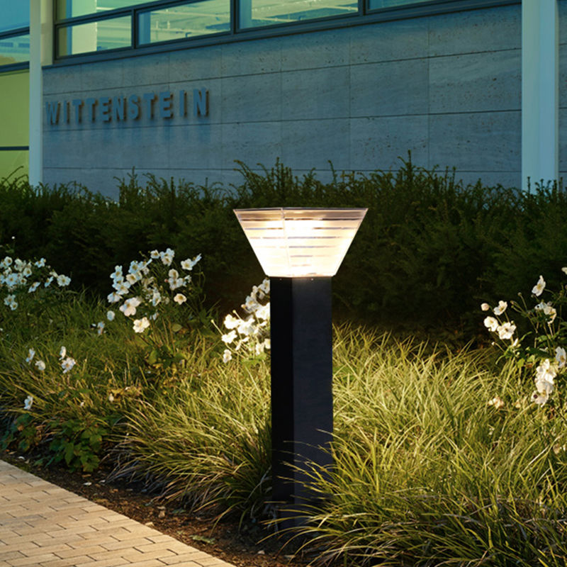 Tối giản 7W LED năng lượng mặt trời ánh sáng sân vườn Trang trí cảnh quan Bollard LED chiếu sáng bãi cỏ
