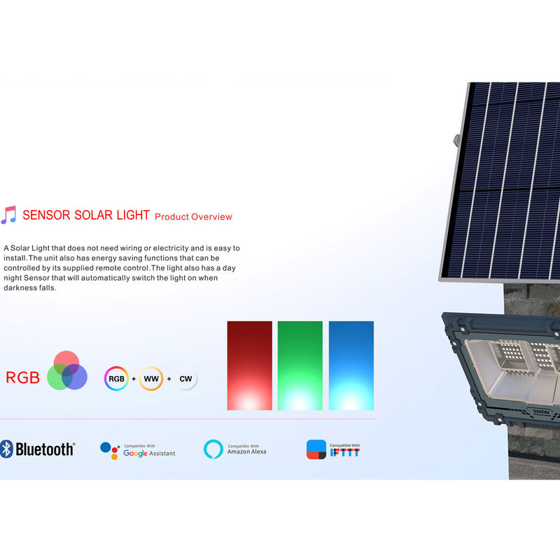 Điều khiển ứng dụng thông minh RGB Thay đổi màu sắc bên ngoài Đèn pha ngoài trời Năng lượng mặt trời
