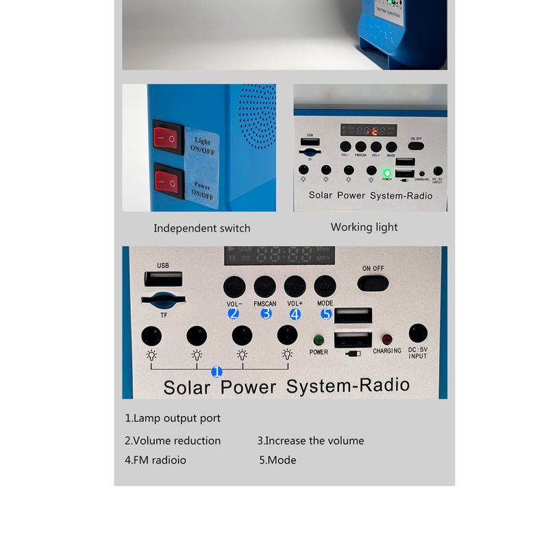 Sử dụng tại nhà di động Đèn LED năng lượng mặt trời nhỏ Hệ thống năng lượng mặt trời Trang chủ Bộ dụng cụ chiếu sáng năng lượng mặt trời