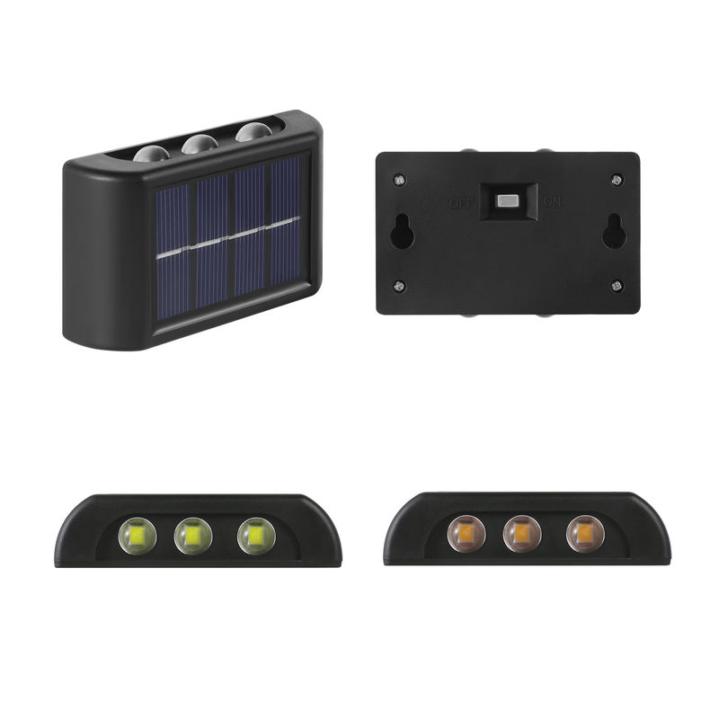 Đèn tường không thấm nước phát sáng 600mah Đèn LED năng lượng mặt trời ngoài trời Trang trí vườn