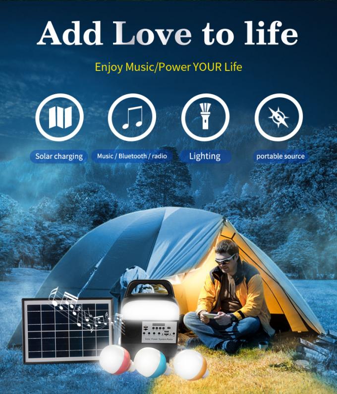2021 New Solar Home Lighting System, Suitable for Africa, Nigeria, Kenya, 3 External Lights and USB Output