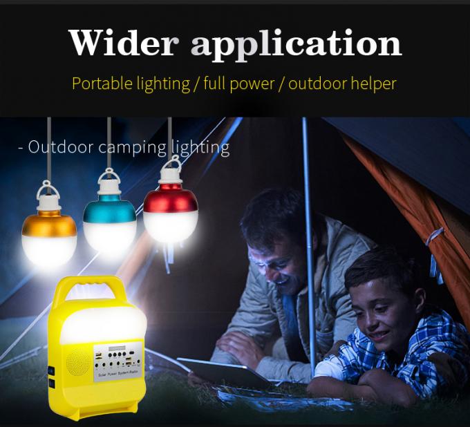 Solar Lighting System with FM Radio/Bulbs/Bluetooth Speaker for Remote Rural Less Electricity Area