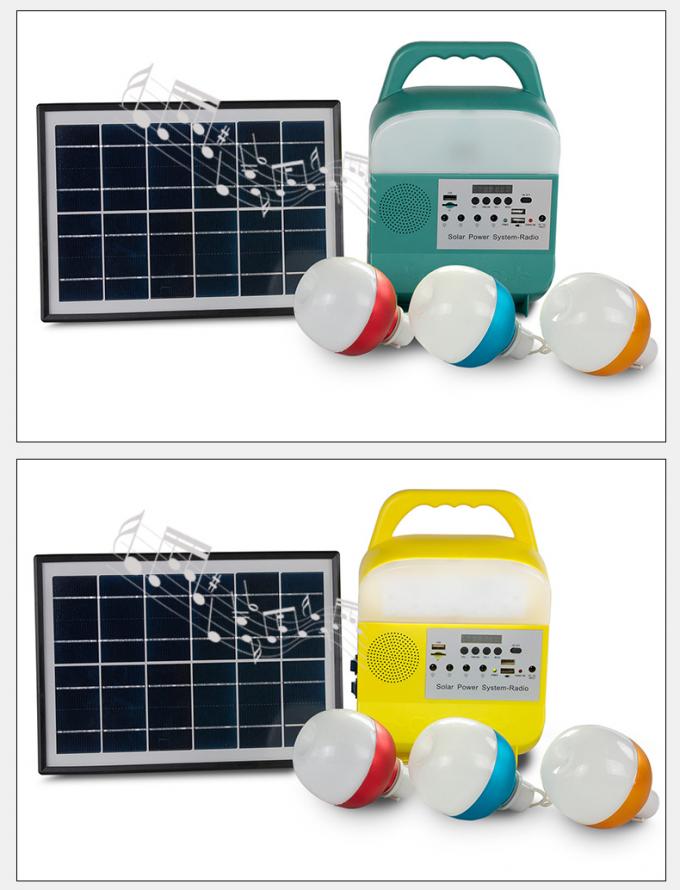 Solar Lighting System with FM Radio/Bulbs/Bluetooth Speaker for Remote Rural Less Electricity Area