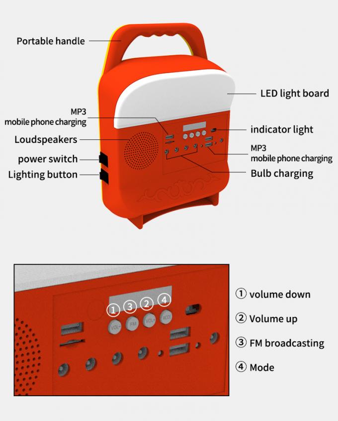 10W off Grid Solar Power System with FM Radio Phone Charging Solar Lighting System